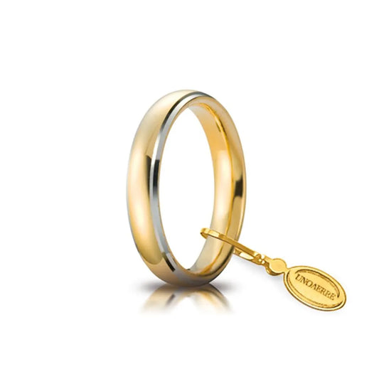 UNOAERRE - Fede Comoda mm 4,0 in oro giallo e bianco