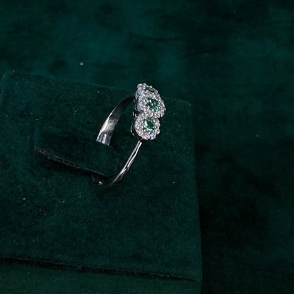 Trio di Brillanti Smeraldi