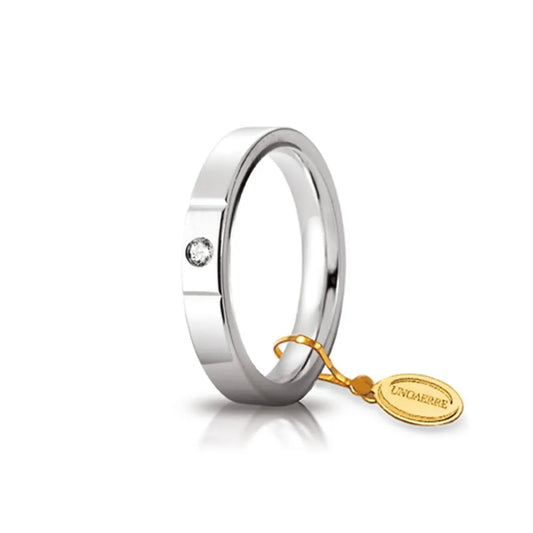 UNOAERRE - Fede Cerchi di Luce mm 3,5 in oro bianco con diamante