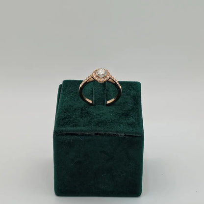 Anello Halo Oro Rosa 18kt