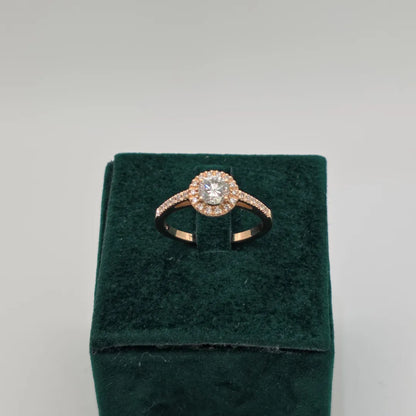 Anello Halo Oro Rosa 18kt