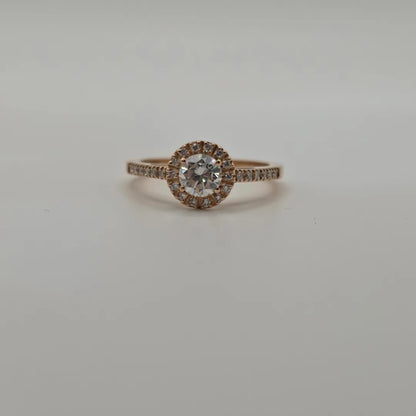Anello Halo Oro Rosa 18kt