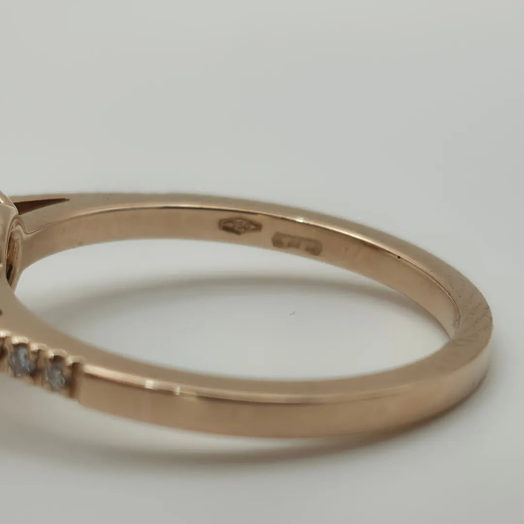 Anello Halo Oro Rosa 18kt