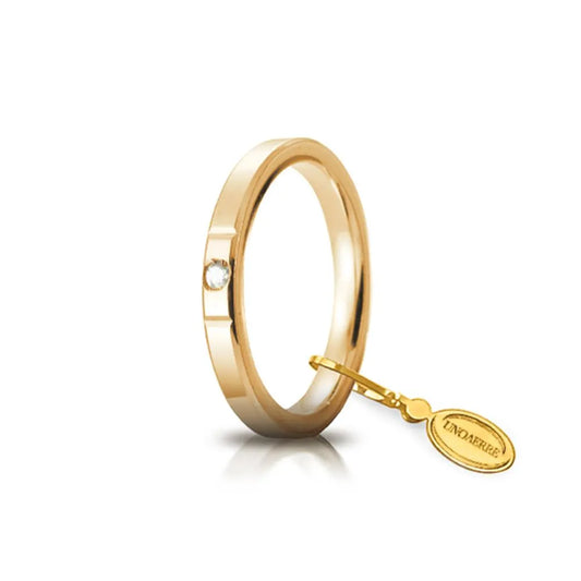 UNOAERRE - Fede Cerchi di Luce mm 2,5 in oro giallo con diamante