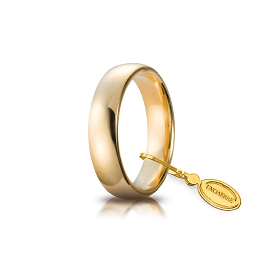 UNOAERRE -Fede Comoda mm 5,0 in oro giallo