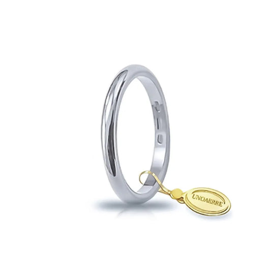 UNOAERRE - Fede Francesina in oro bianco Gr 3,00 - Mm 2,20