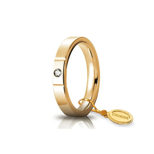 UNOAERRE - Fede Cerchi di Luce mm 3,5 in oro giallo con diamante