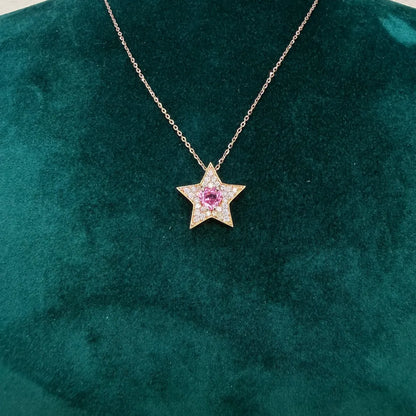 Collana Stella Cuore Rosa