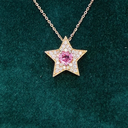 Collana Stella Cuore Rosa