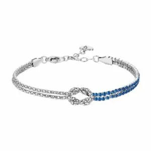 Luca Barra - BRACCIALE DONNA IN ACCIAIO CON NODO E ZIRCONI BLU