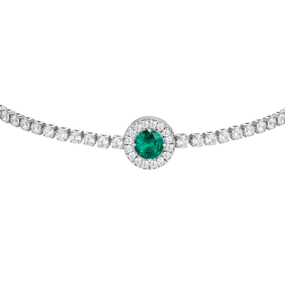 Luca Barra - BRACCIALE TENNIS DONNA IN ACCIAIO CON ELEMENTO CON ZIRCONI VERDI E BIANCHI