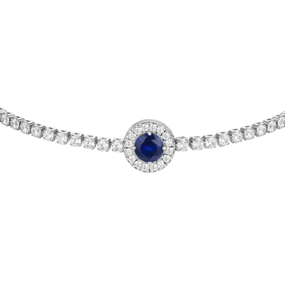 Luca Barra - BRACCIALE TENNIS DONNA IN ACCIAIO CON ELEMENTO CON ZIRCONI BLU E BIANCHI