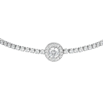 Luca Barra - BRACCIALE TENNIS DONNA IN ACCIAIO CON ELEMENTO CON ZIRCONI BIANCHI