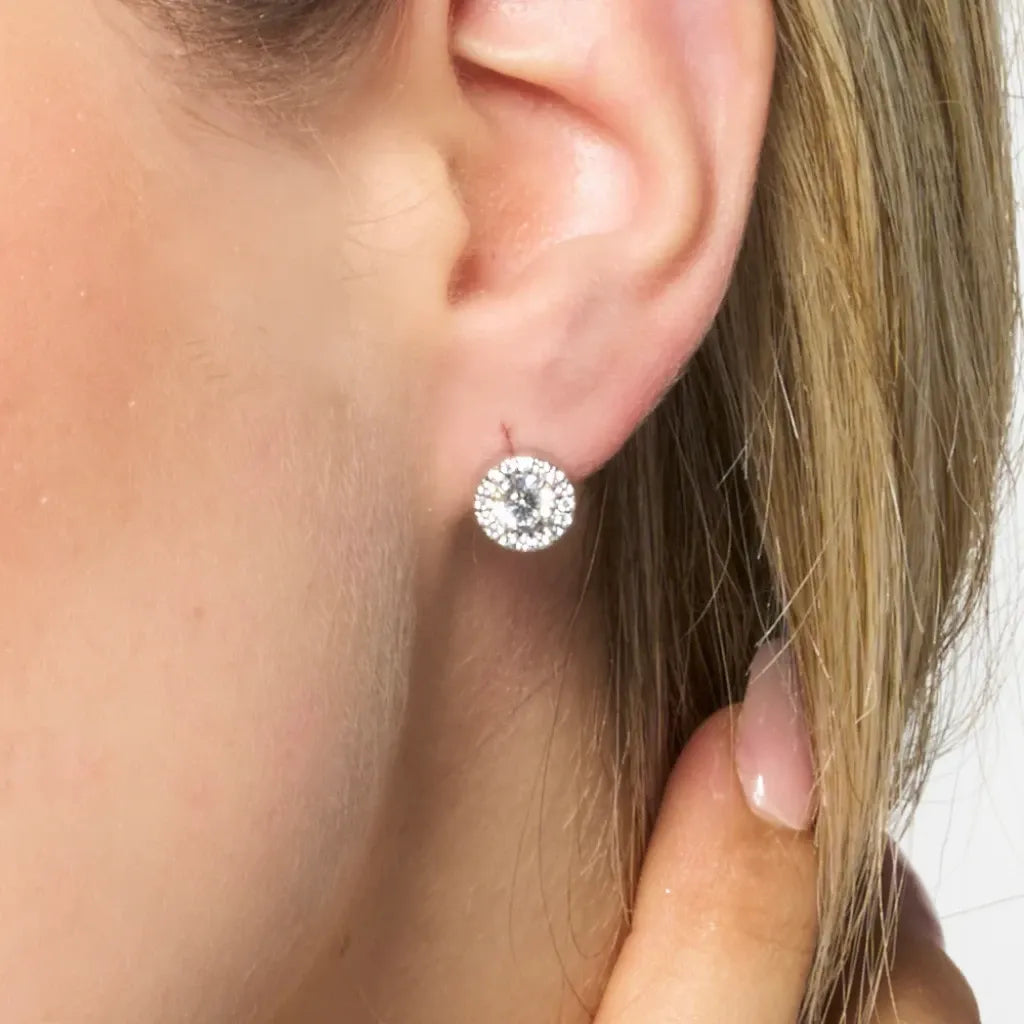 Luca Barra - ORECCHINI DONNA IN ACCIAIO CON ELEMENTI CON ZIRCONI BIANCHI